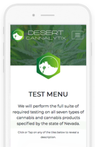 Desert Cannalytix website project responsive view